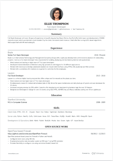 Minimal resume template