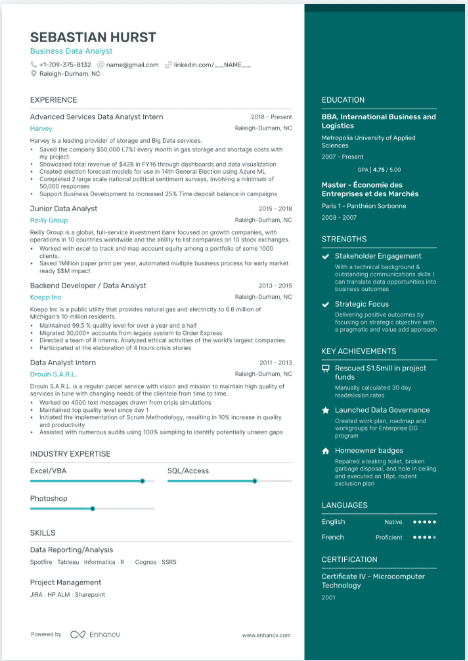 Two Column resume template